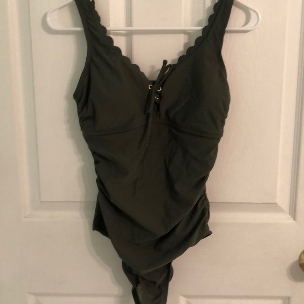 Merona Olive Green One Piece Swimsuit